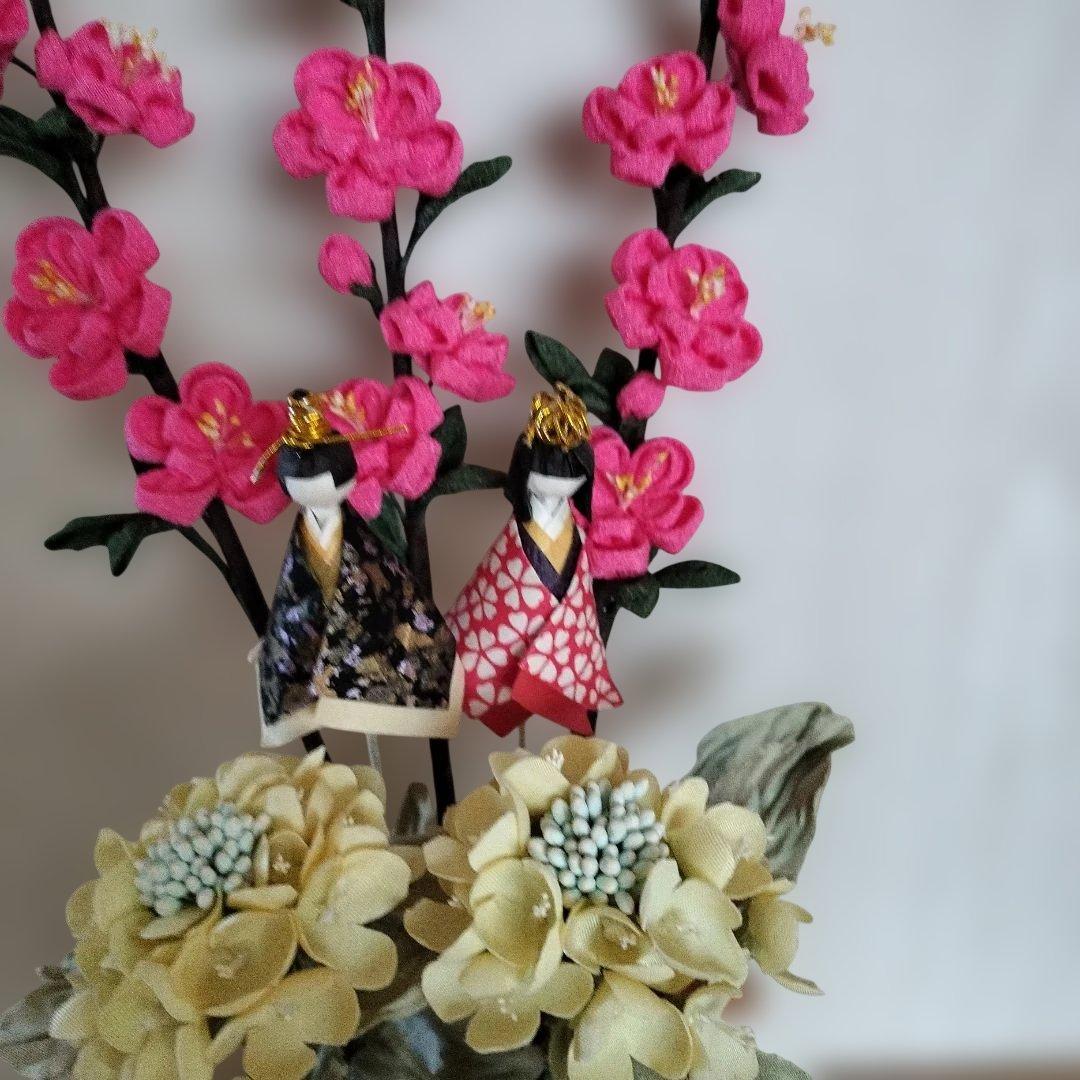 つまみ細工、アートフラワー(布花)　おひなまつり