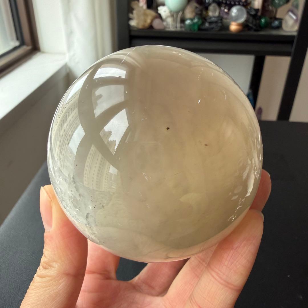 天然石瑪瑙の笑い口　置物　スフィアNO.030213