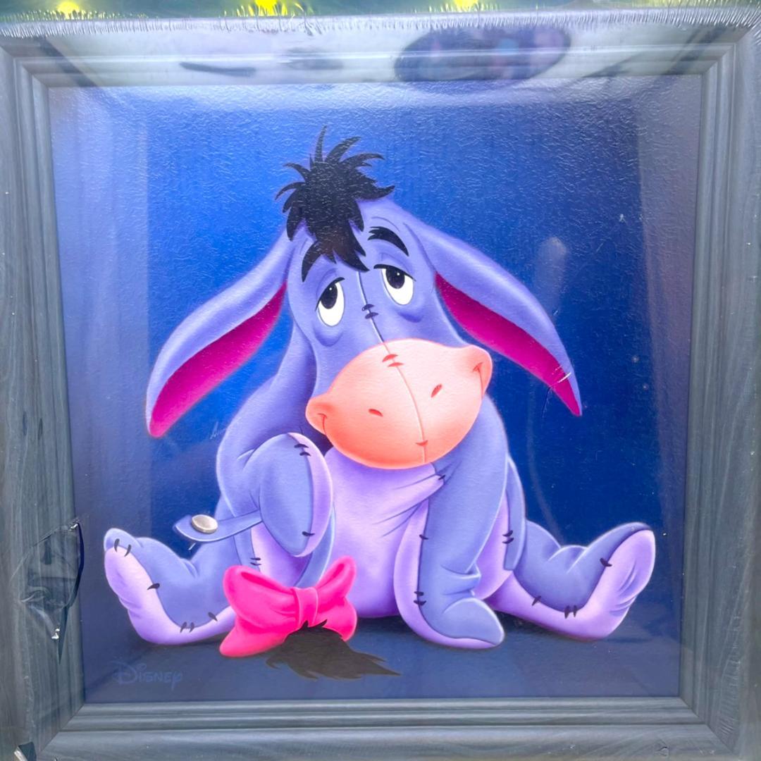 新品★くまのプーさん Winnie the Pooh イーヨ 油絵風 額縁