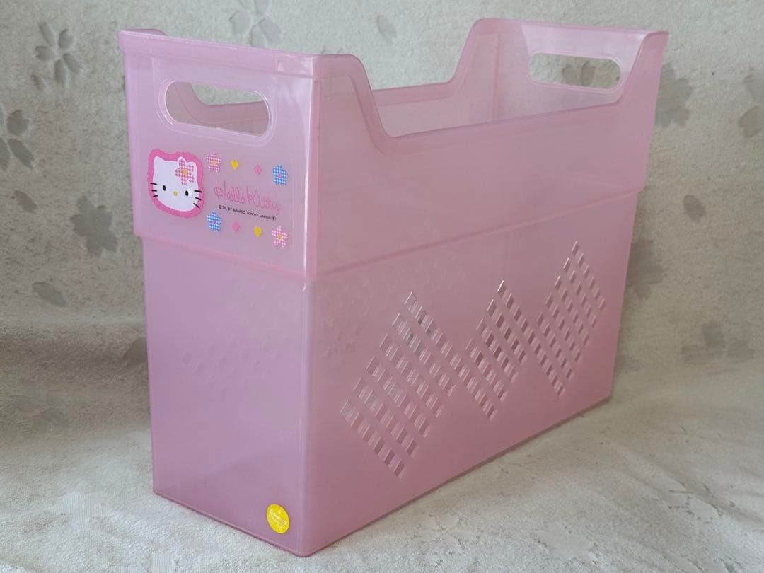 ハローキティ エンジェル プラスチックケース バスケット カゴ LL 平成 レア