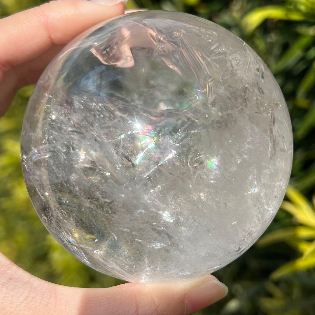 ✳️極品✨綺麗な虹と透明度‼️ハイクオリティスフィア✨レインボー 水晶 丸玉 天然石