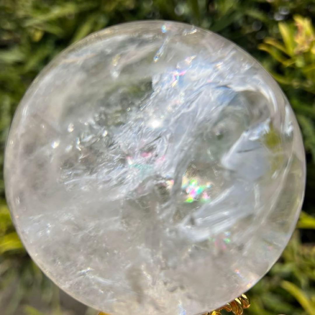 ✳️極品✨綺麗な虹と透明度‼️ハイクオリティスフィア✨レインボー 水晶 丸玉 天然石
