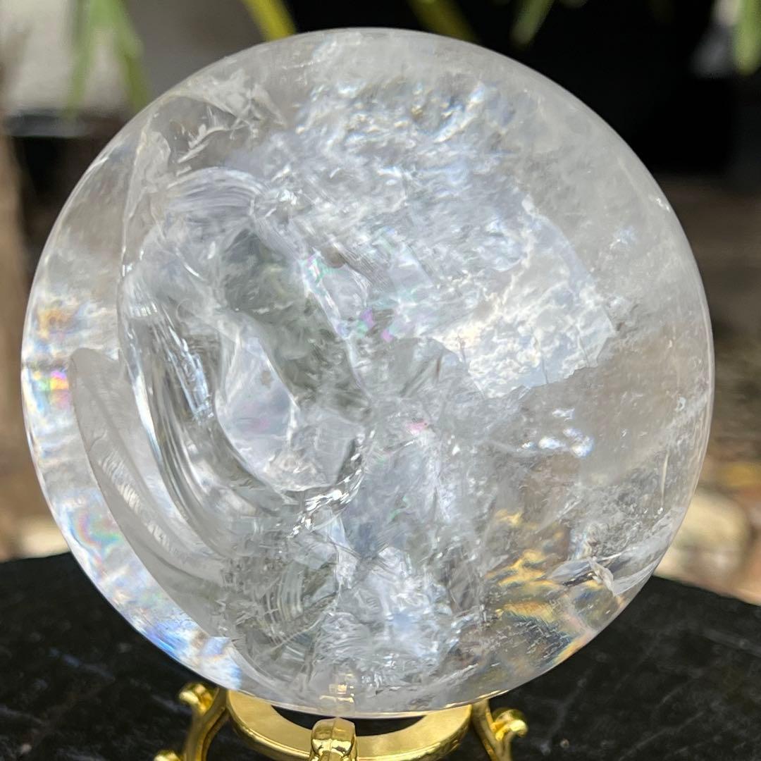 ✳️極品✨綺麗な虹と透明度‼️ハイクオリティスフィア✨レインボー 水晶 丸玉 天然石