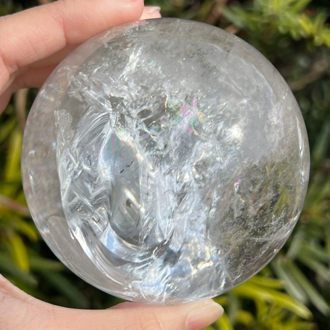 ✳️極品✨綺麗な虹と透明度‼️ハイクオリティスフィア✨レインボー 水晶 丸玉 天然石