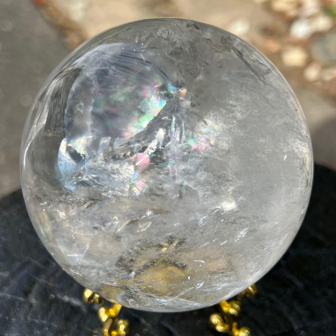 ✳️極品✨綺麗な虹と透明度‼️ハイクオリティスフィア✨レインボー 水晶 丸玉 天然石