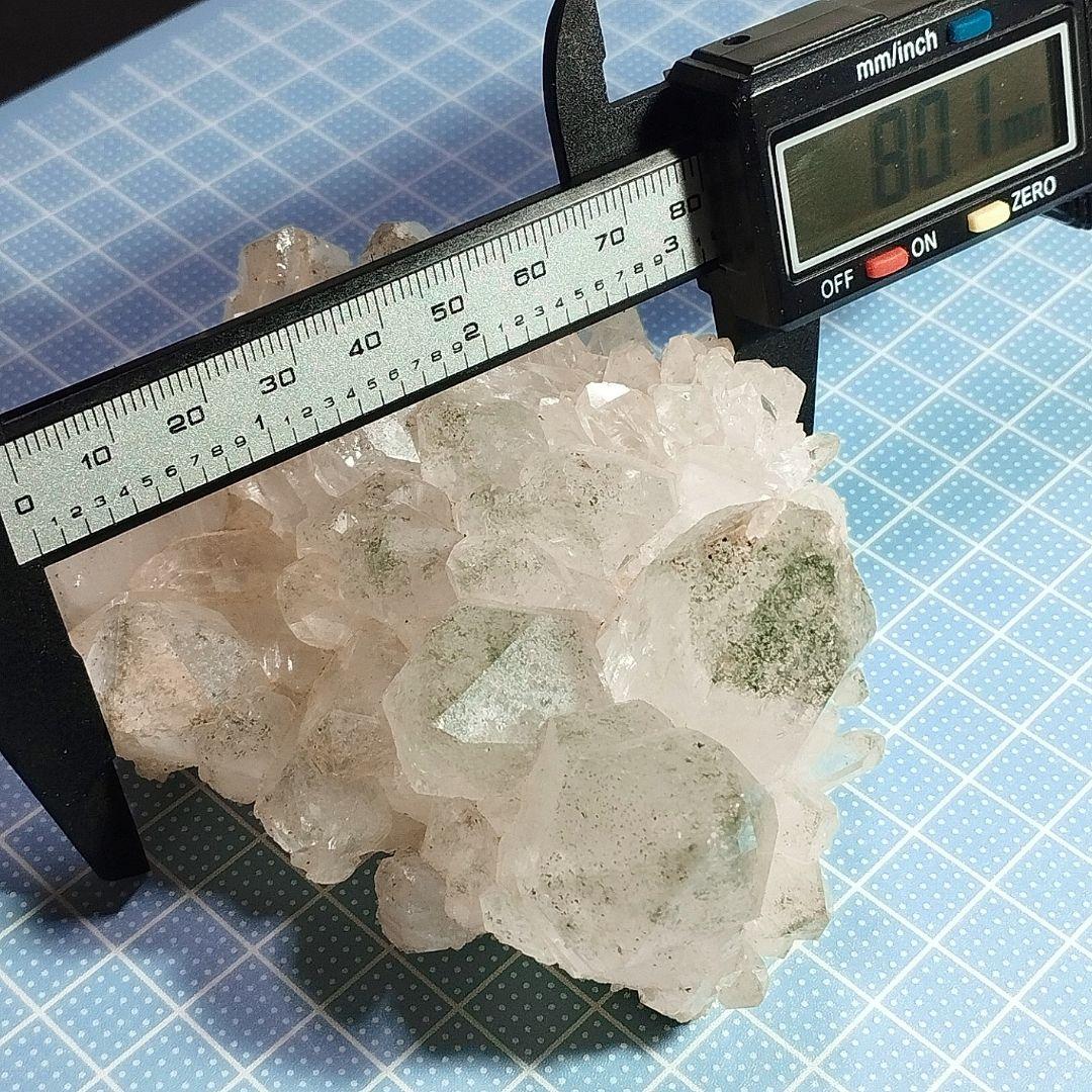 ④マニカラン水晶 クラスター原石 ピンクマニカラン グリーンファントム 貫入水晶