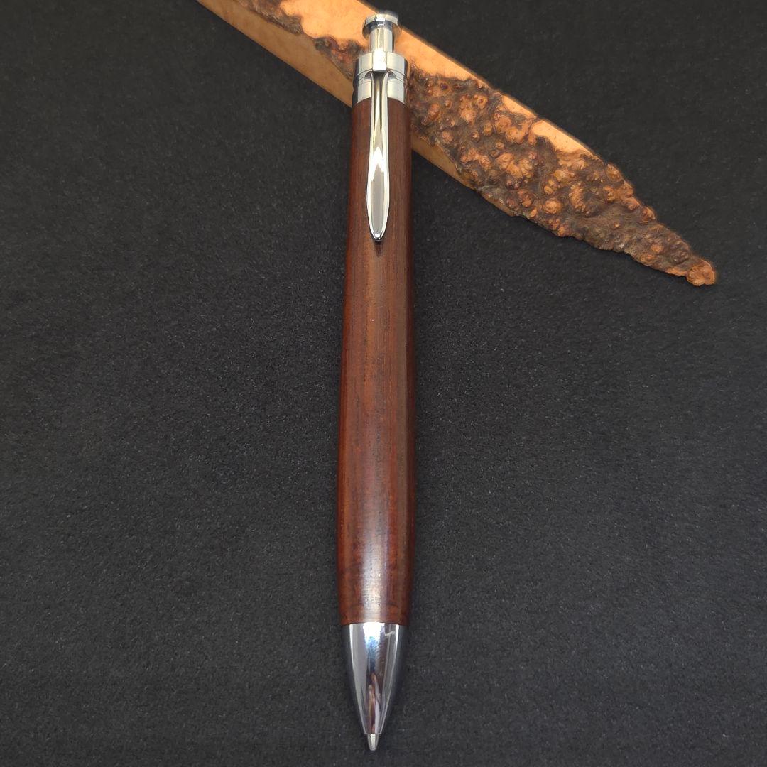 No.16ハンドメイド木軸シャーペン本紫檀赤濃いめ