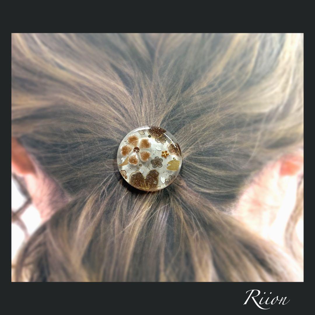 no.1153❀.*゜キラキラ和テイスト桜デザインレジンヘアゴム ❀.*゜❶