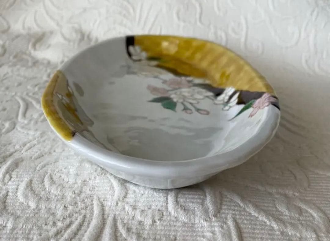 九谷焼　宮本晄氏　オーバル　大皿　11号　春待ち