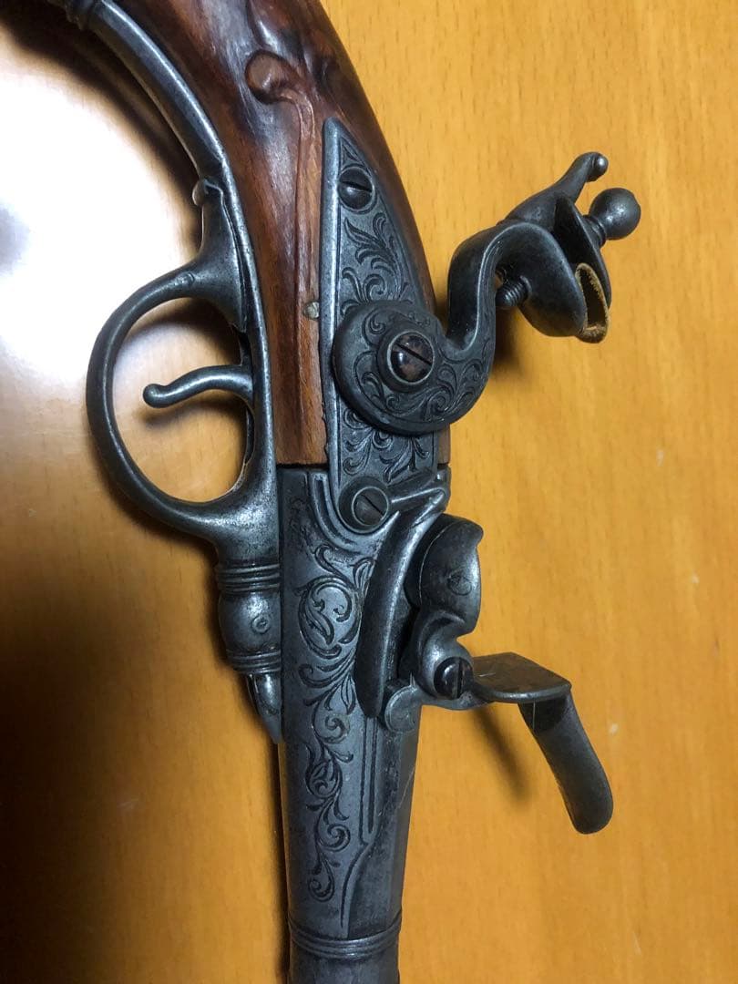 レプリカ 古式銃 火縄銃 プリントロック 飾り銃 短銃 木製 模造銃