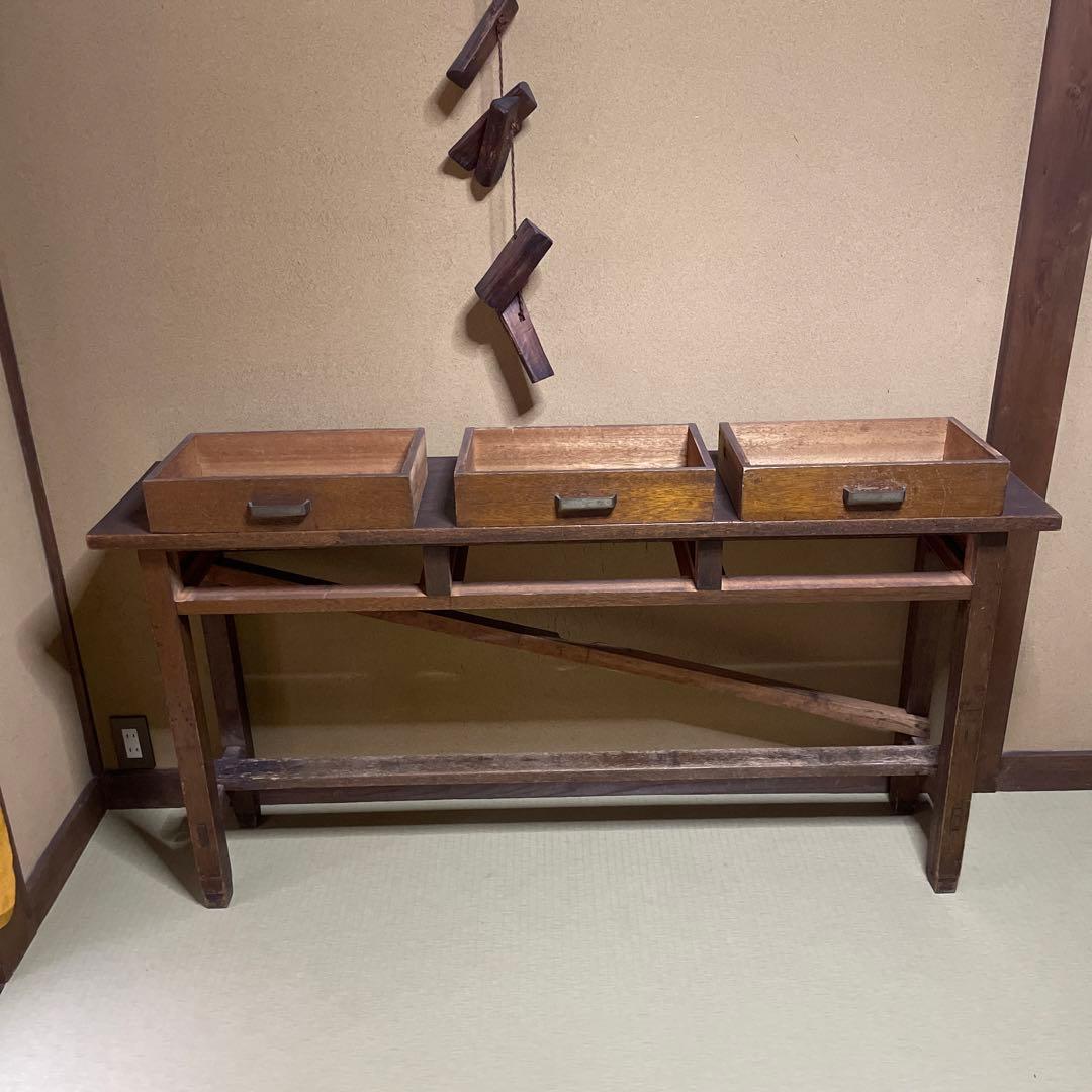 アンティーク　長机　作業机　作業台　テーブル　昭和レトロ　古民具　レトロ　昭和