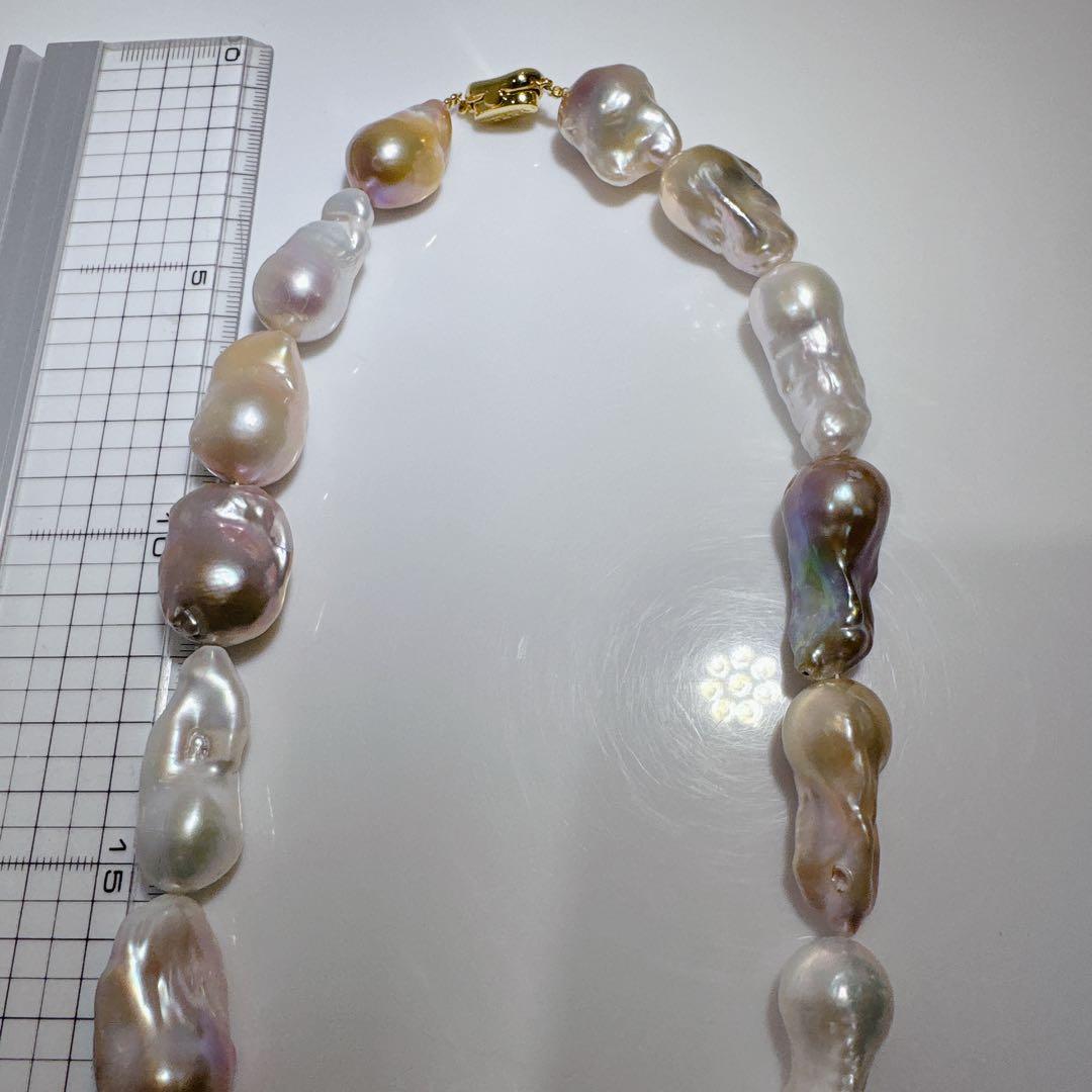 オイスターパール淡水パール美品オイスターパールネックレスNO25-2501