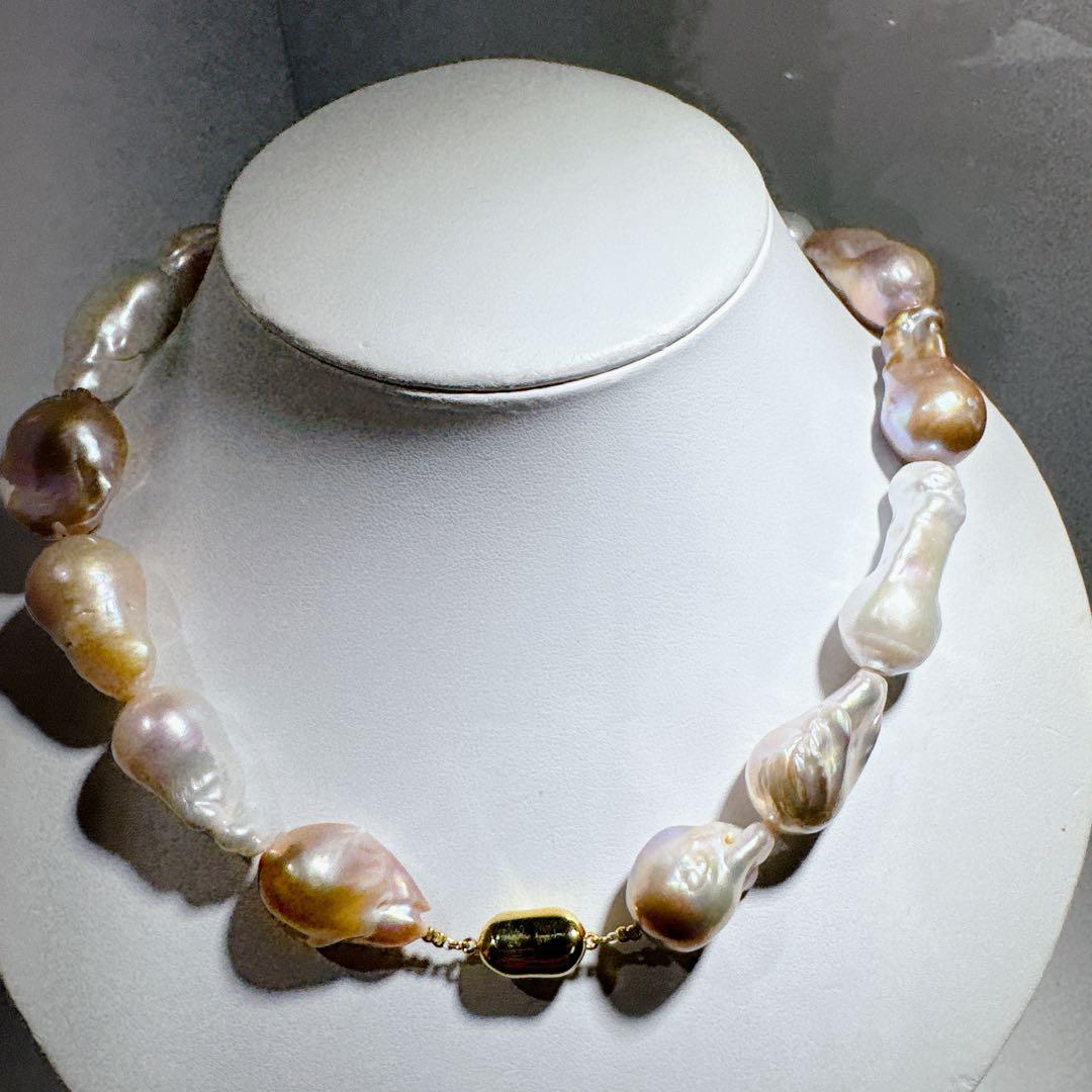 オイスターパール淡水パール美品オイスターパールネックレスNO25-2501