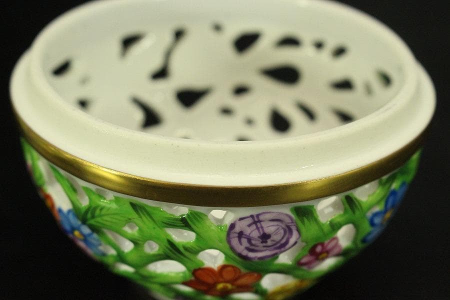 HEREND HVNGARY 小物入れ 透かし ボンボン入れ(メ1574)