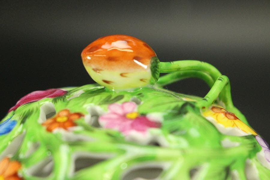 HEREND HVNGARY 小物入れ 透かし ボンボン入れ(メ1574)