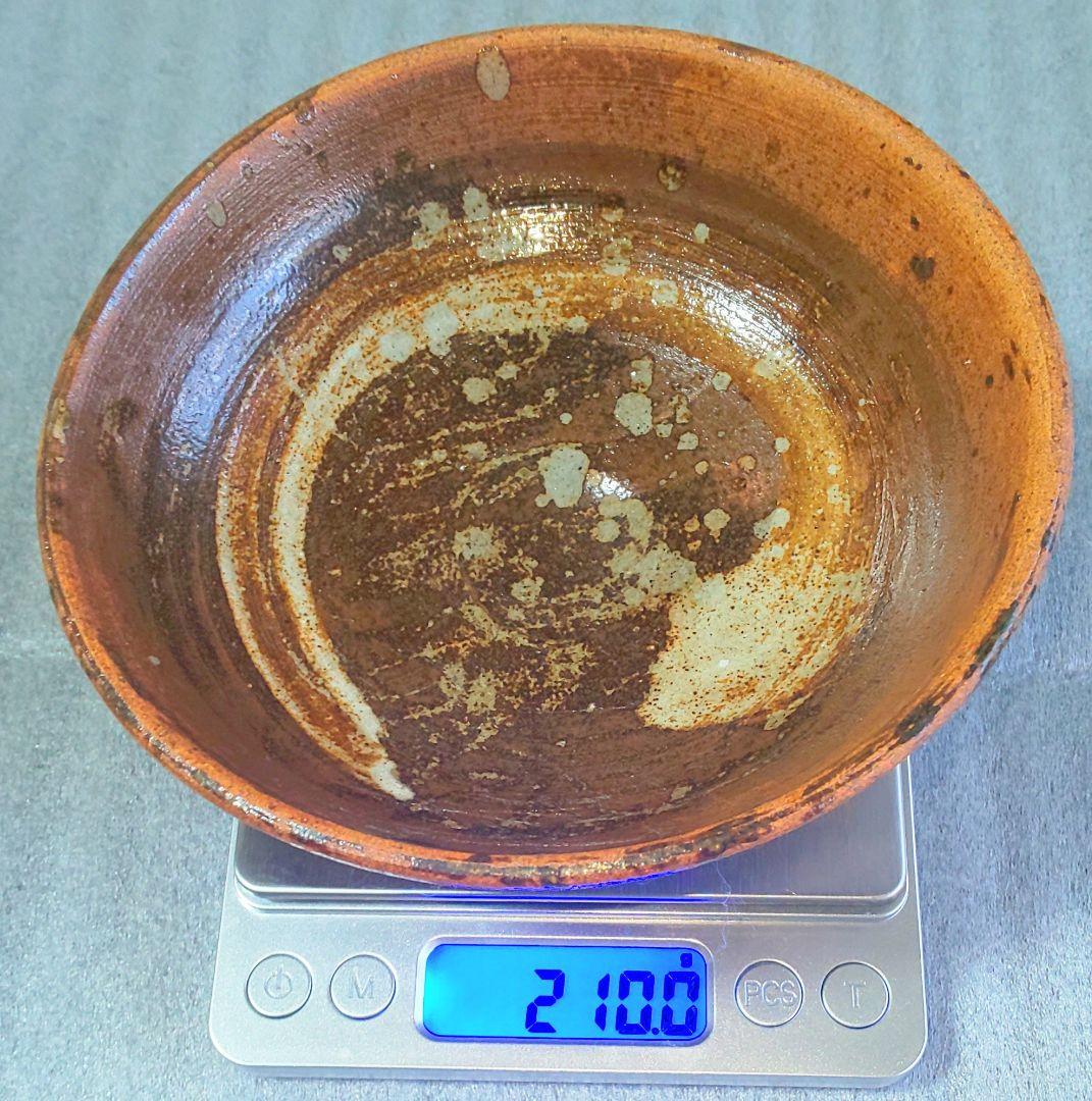 北大路魯山人 刷毛目茶碗 共箱 信楽星岡窯 渦文見込 平茶碗