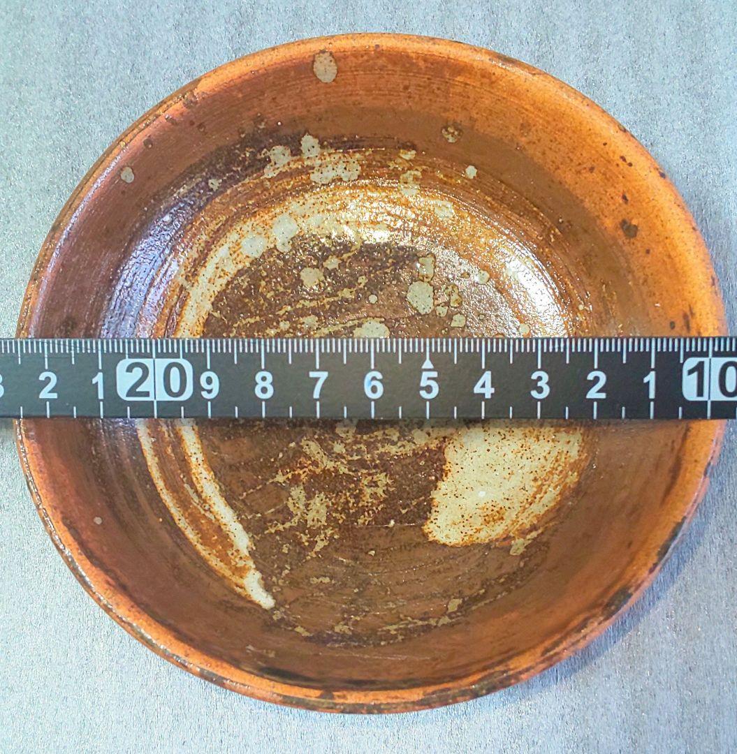 北大路魯山人 刷毛目茶碗 共箱 信楽星岡窯 渦文見込 平茶碗