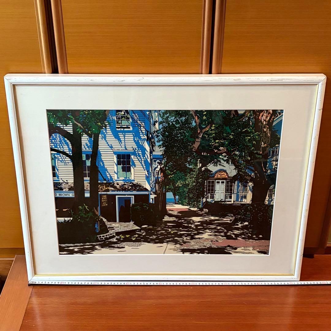 鈴木英人　プロビンスタウンハウス　アートポスター　リトグラフ　額装