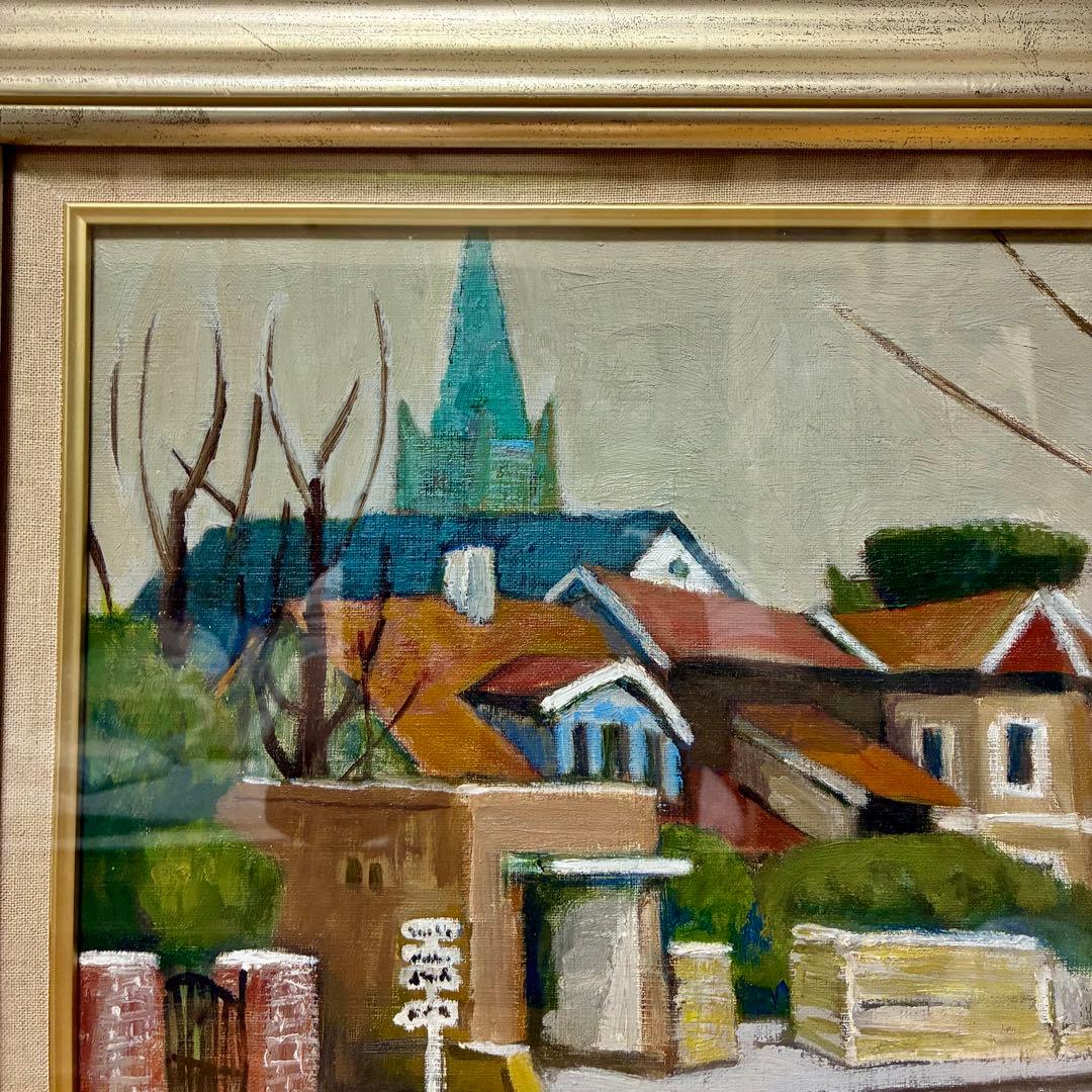 ★良品　風景画 油彩画 金色フレーム付き