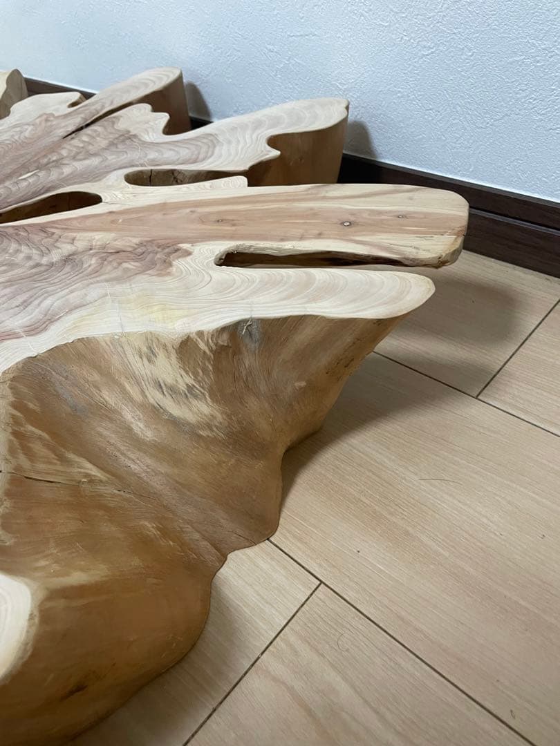 大型カイズカ　木製　花台　オブジェ　ナチュラル
