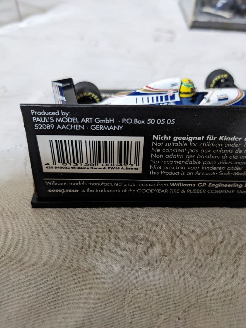 3台 1/43 ウイリアムズ fw16 fw15 エストリル オニキス A.セナ