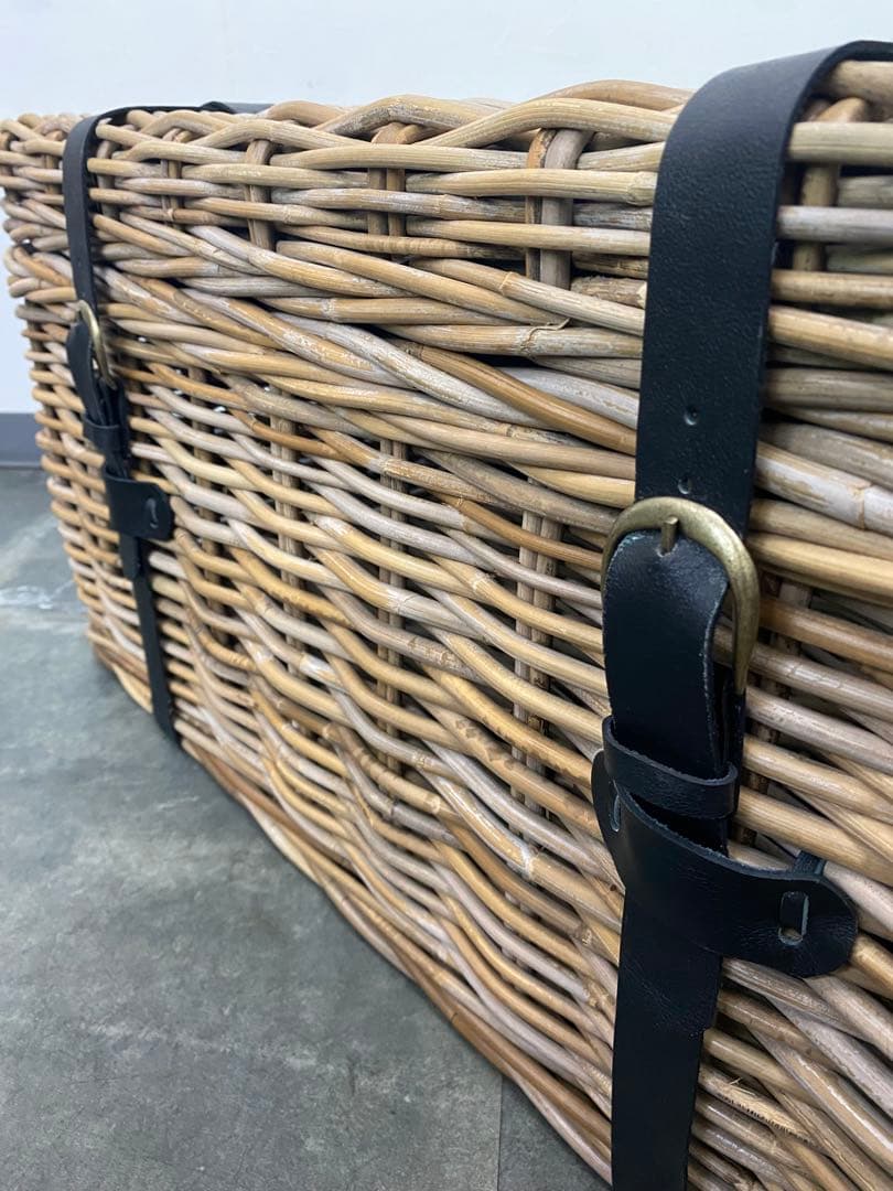 Sarah Grace バスケットトランク 大 ラタン製 木製フレーム