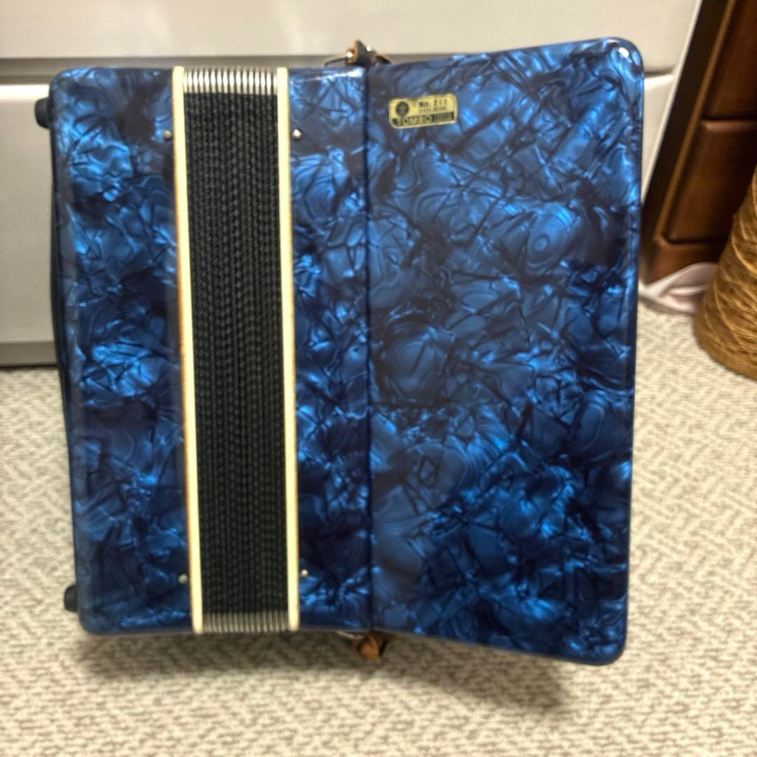 #お値下げ　トンボアコーディオン No.211 30鍵青黒マーブル　レトロ