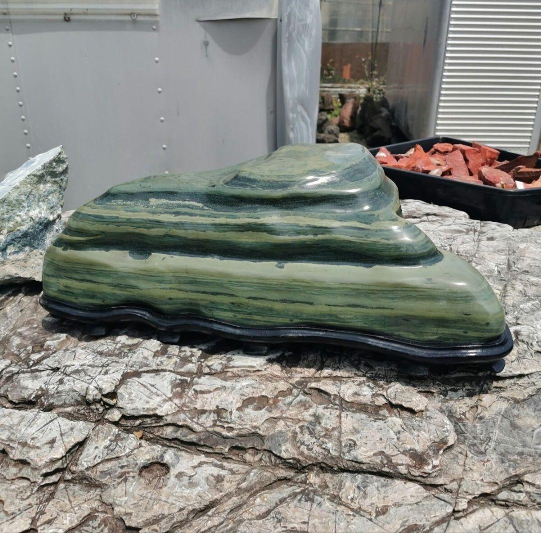 北海道　日高産　青虎石　30.9キロ　 鑑賞石　石　置物　オブジェ　インテリア