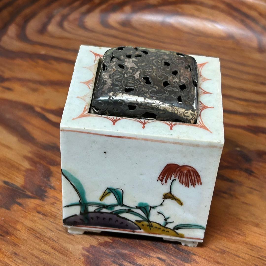 古九谷銀ホヤ付き香炉