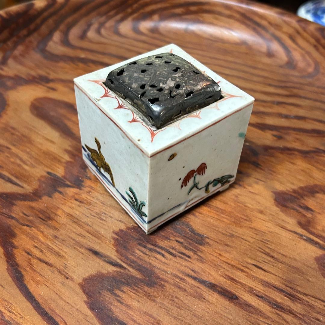 古九谷銀ホヤ付き香炉