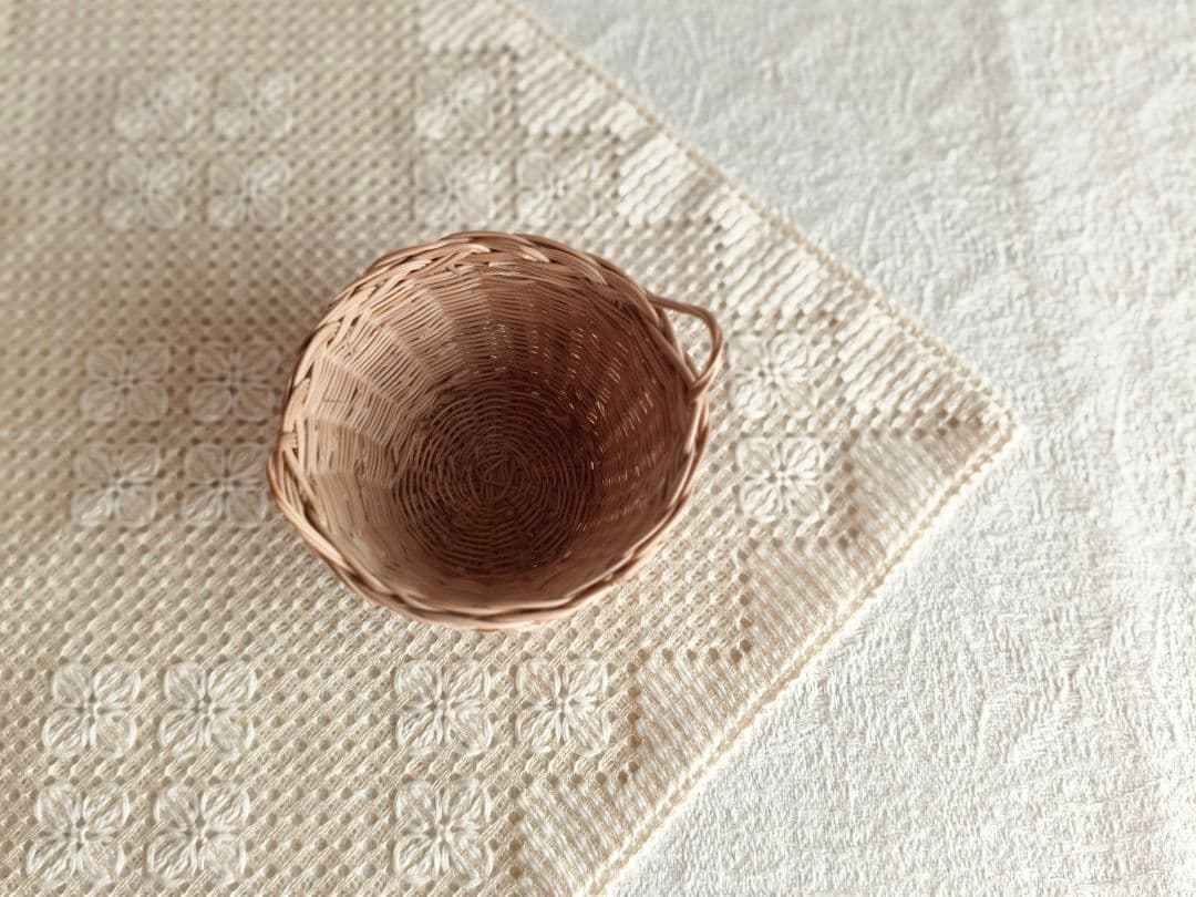 【ひまわりさま】small basket ❀ 両側 持ち手の * バスケット