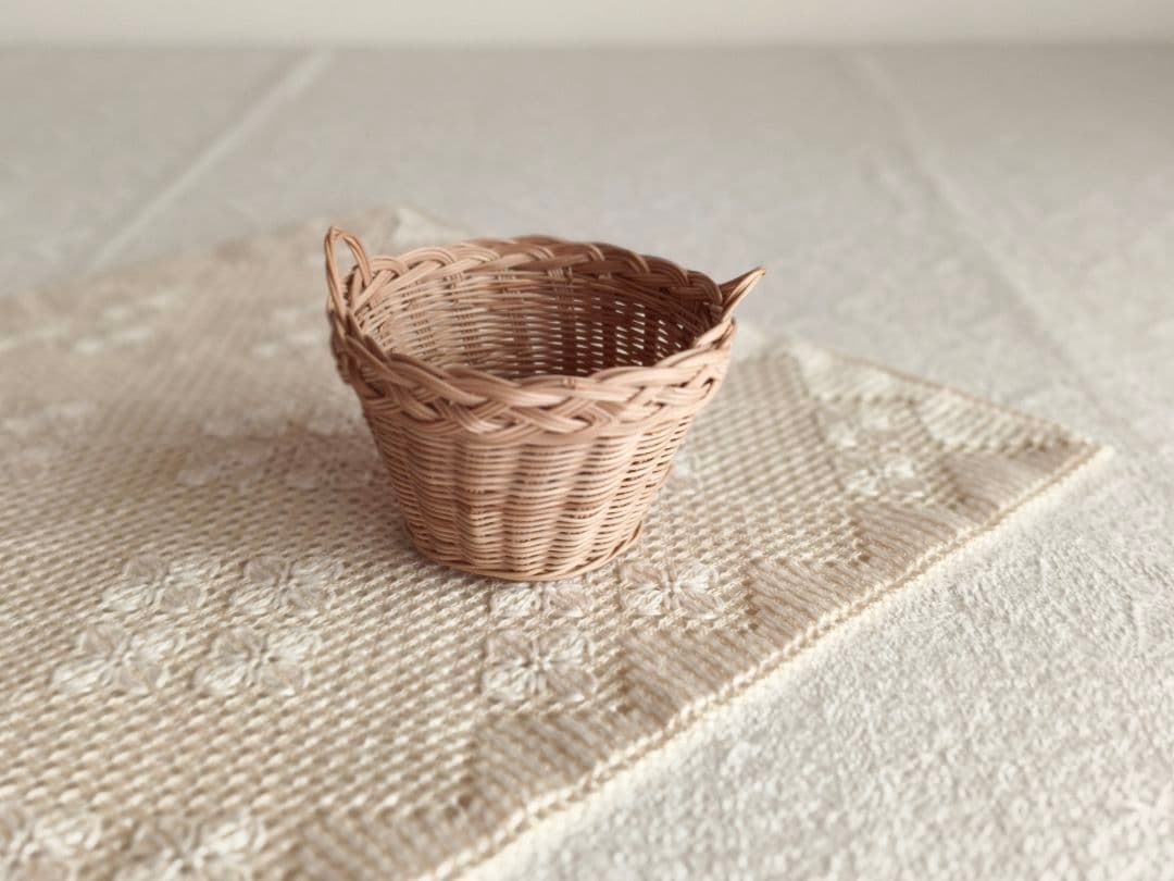 【ひまわりさま】small basket ❀ 両側 持ち手の * バスケット
