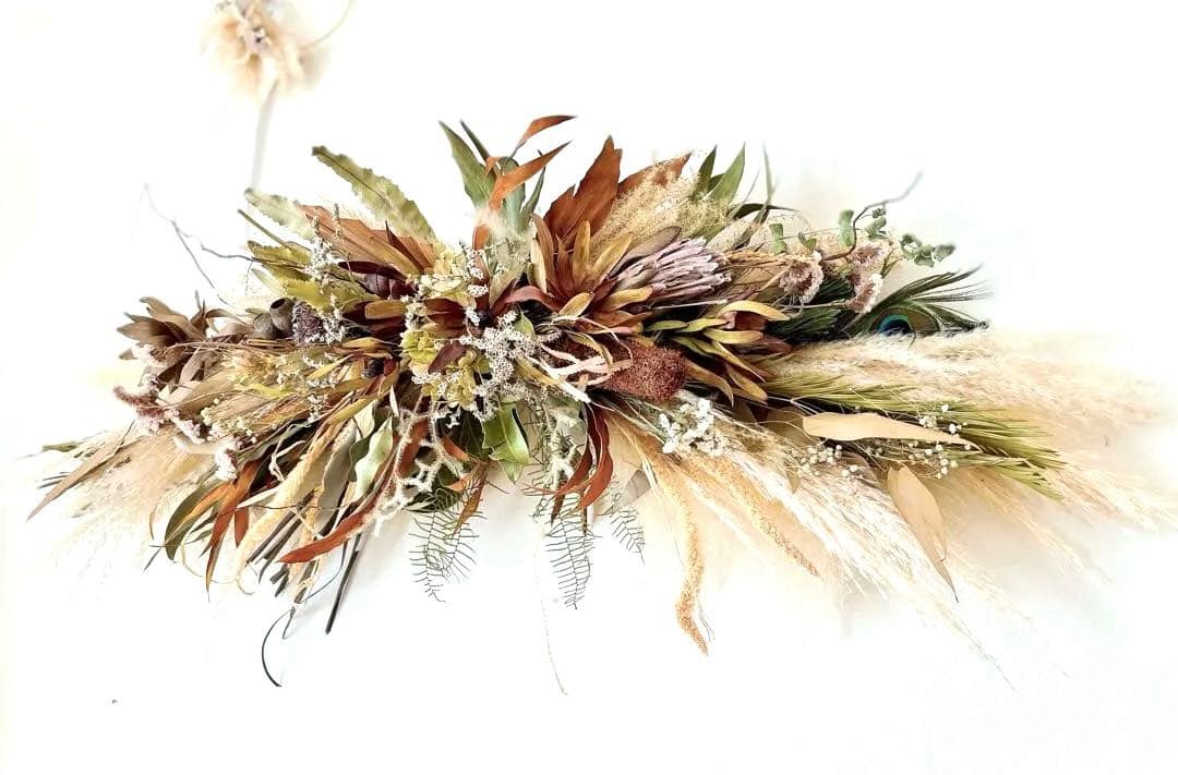 特大！ドライフラワーのスワッグ Walldecoration＊ 横長スワッグ