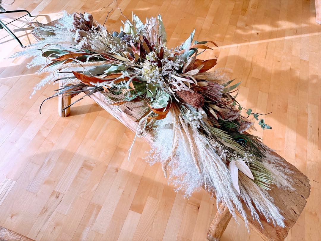 特大！ドライフラワーのスワッグ Walldecoration＊ 横長スワッグ