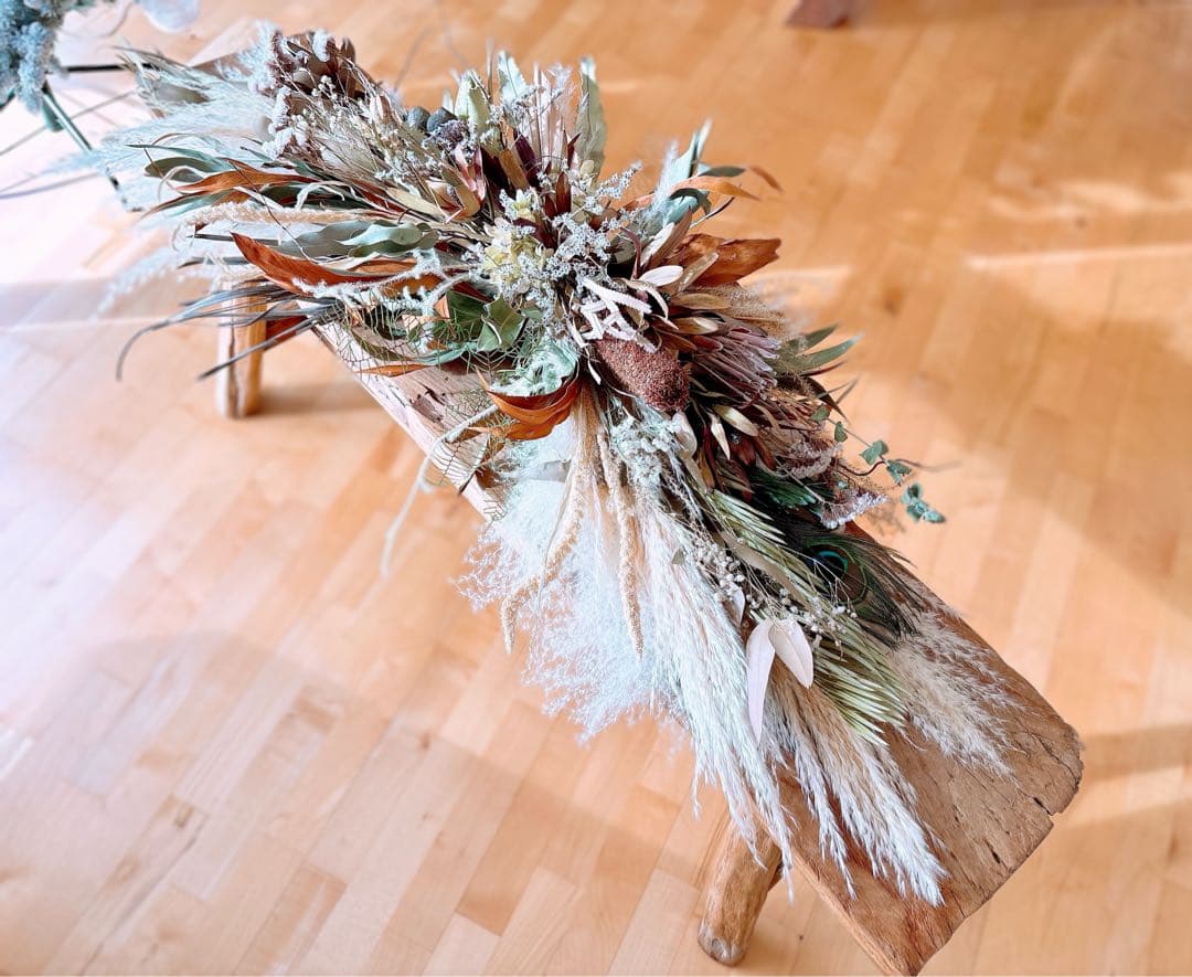 特大！ドライフラワーのスワッグ Walldecoration＊ 横長スワッグ