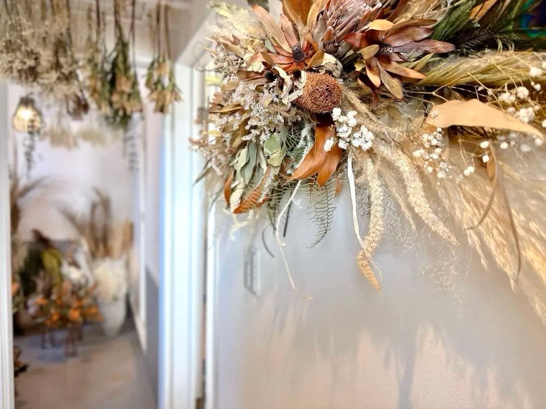 特大！ドライフラワーのスワッグ Walldecoration＊ 横長スワッグ