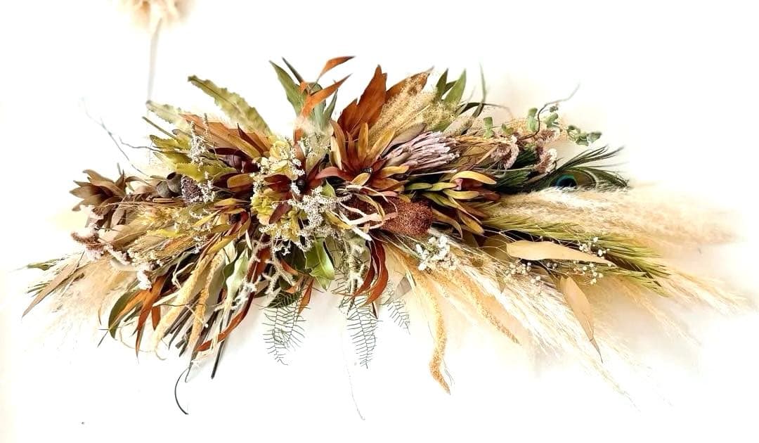 特大！ドライフラワーのスワッグ Walldecoration＊ 横長スワッグ