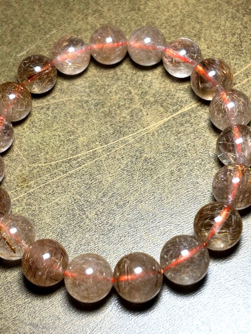 【高品質】ブラウンルチルブレスレット10㎜　 ヴィーナスルチル（新品未使用）