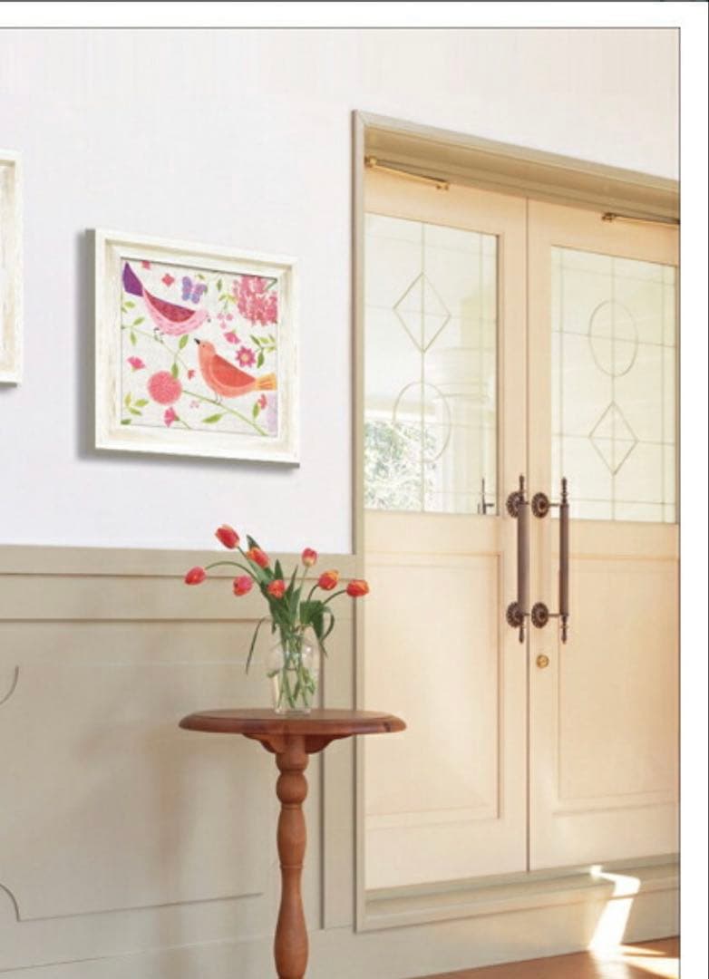 絵画アート　ファリダザマン　ダマスクフローラルバード4