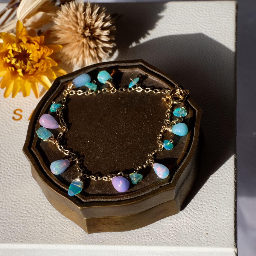 14kgfカラーオパールブレスレット