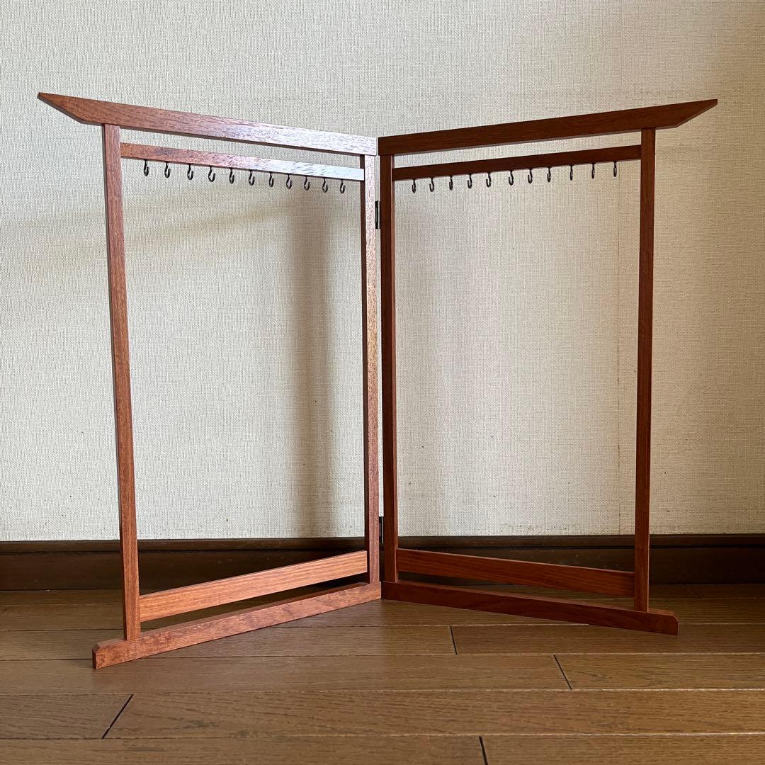 衣桁型筆掛22本掛け筆12本付き大筆2本おまけ