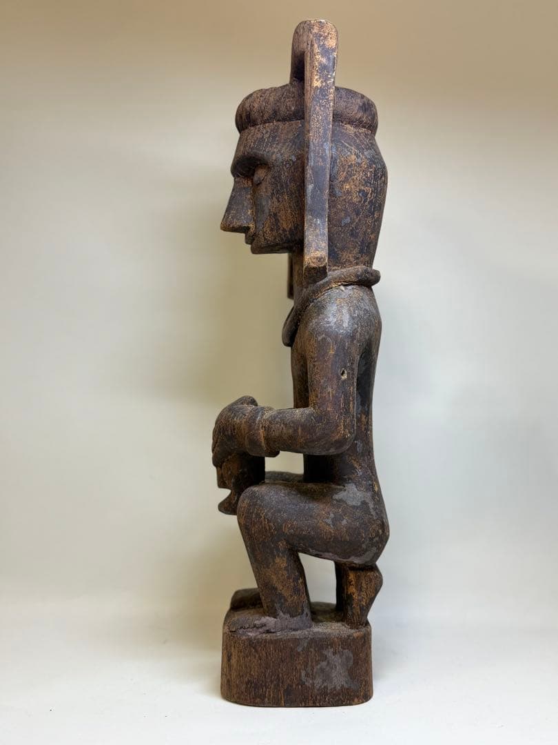 T 「アフリカン美術」ゴンゴ民主共和国 ルバ族 神聖な木彫像