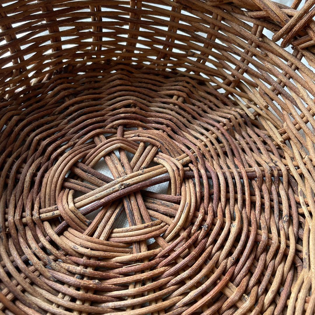 あけび　持ち手つき　バスケット　かご　古道具