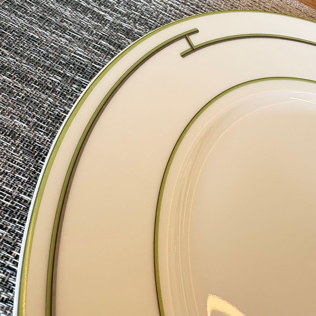 HERMES エルメス リズム　大皿 ディナープレート グリーン27.5cm