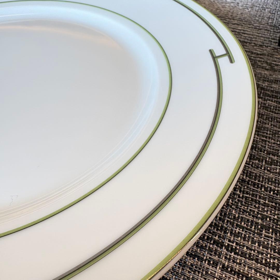 HERMES エルメス リズム　大皿 ディナープレート グリーン27.5cm