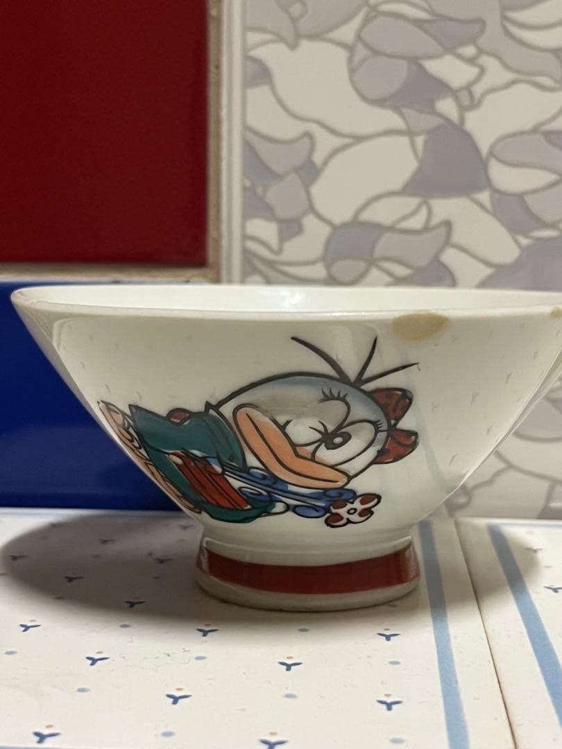 昭和レトロ 骨董オバＱ茶碗 有田印