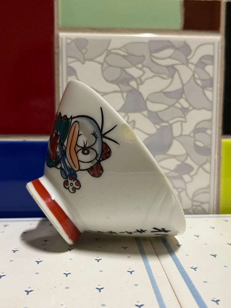 昭和レトロ 骨董オバＱ茶碗 有田印