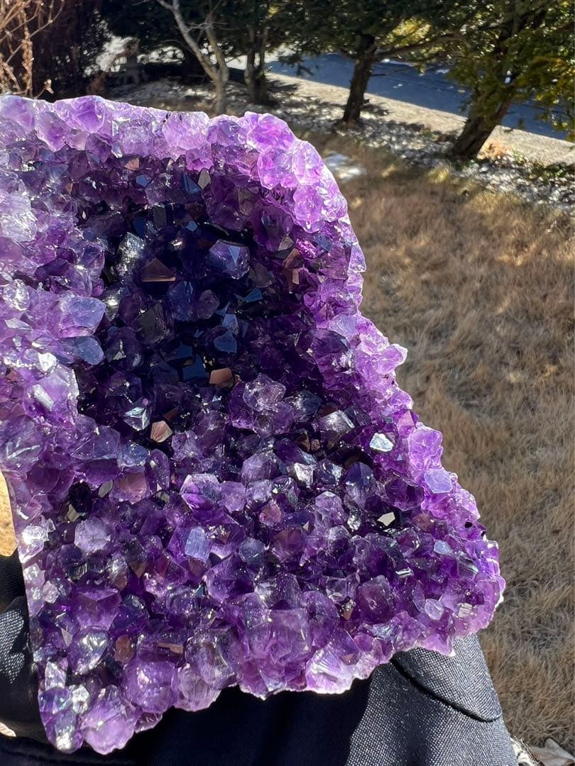 A398 高品質アメジストドーム パワーストーン 紫水晶 天然石 置き物