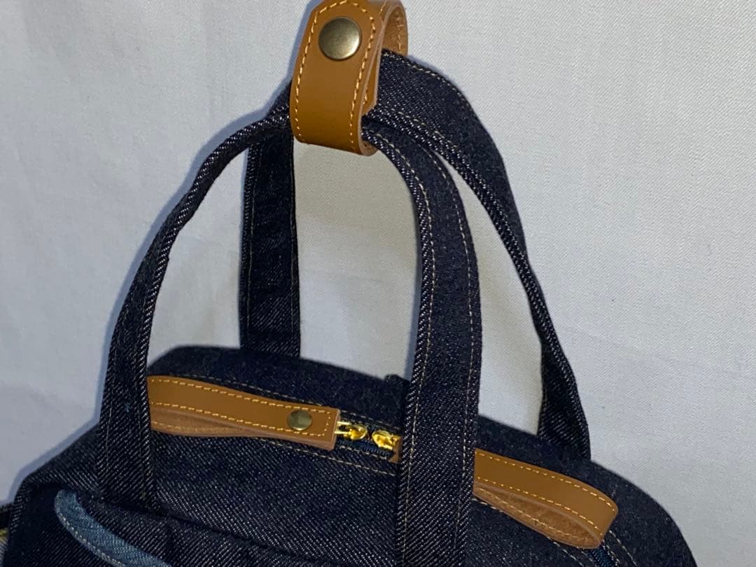 ☆岡山デニム☆ステンシル☆トラネコ☆リュック対応☆4wayボストンバッグ