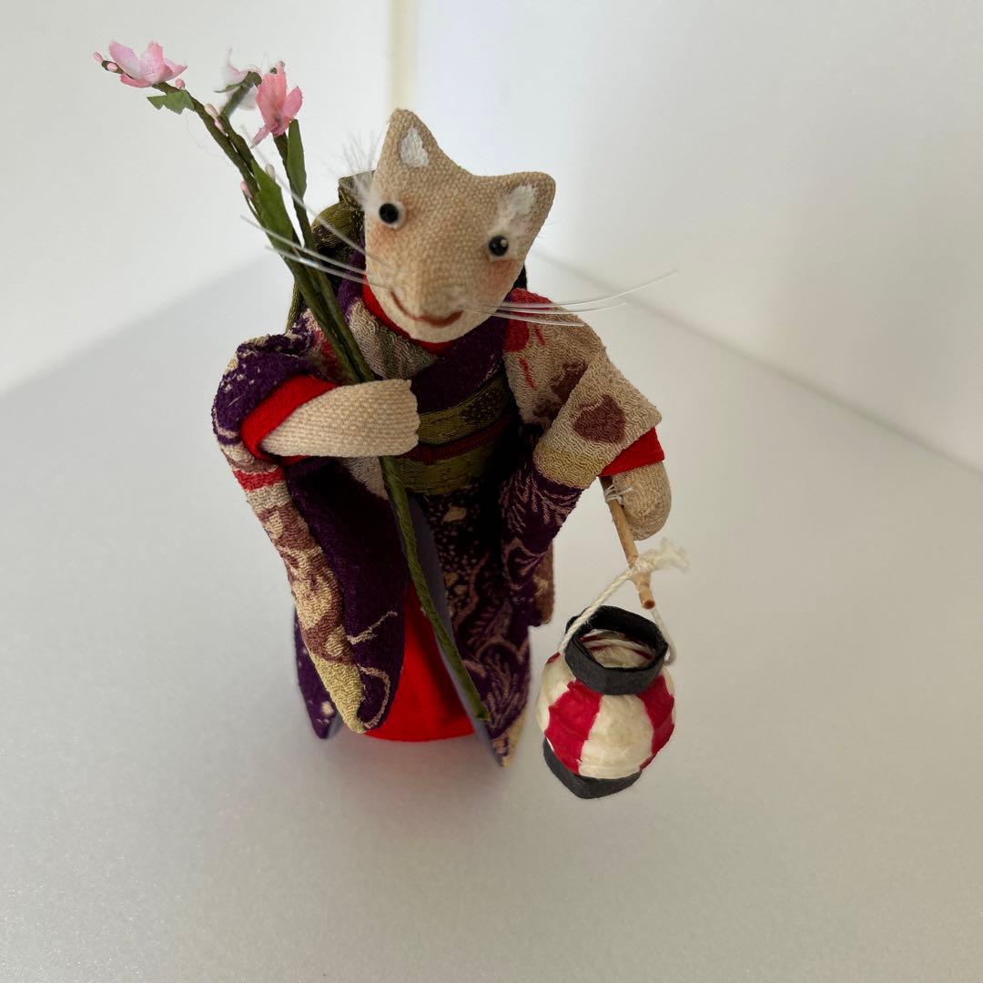 創作人形　古布　縮緬細工　キツネ　ハンドメイド